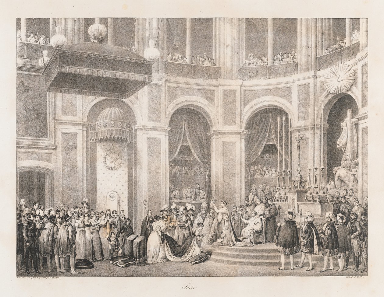 Sacre, tidigt 1800-tal (litho) av Charles Etienne Pierre Motte