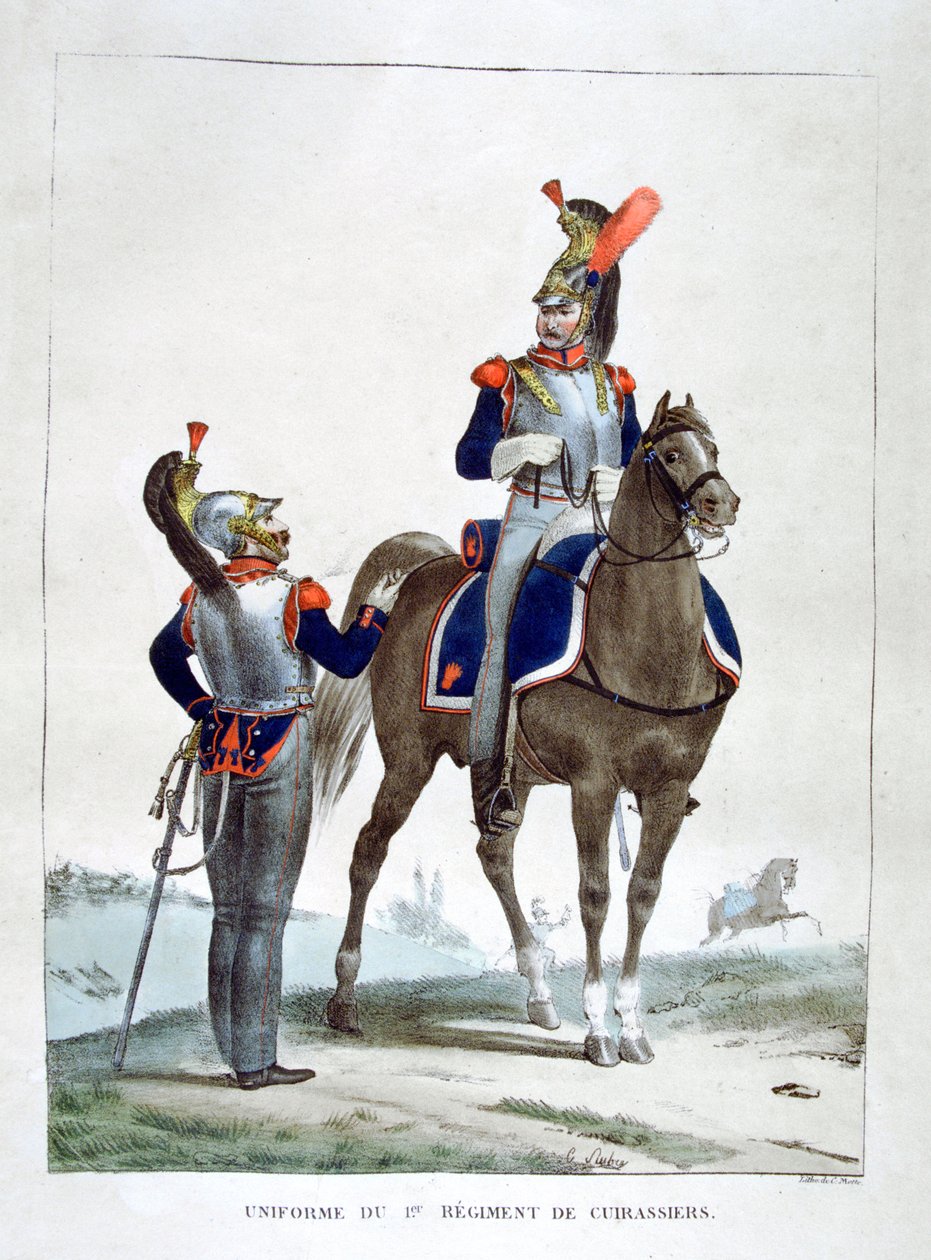 Uniform från 1:a regementet av chassörer, Frankrike, 1823. av Charles Etienne Pierre Motte