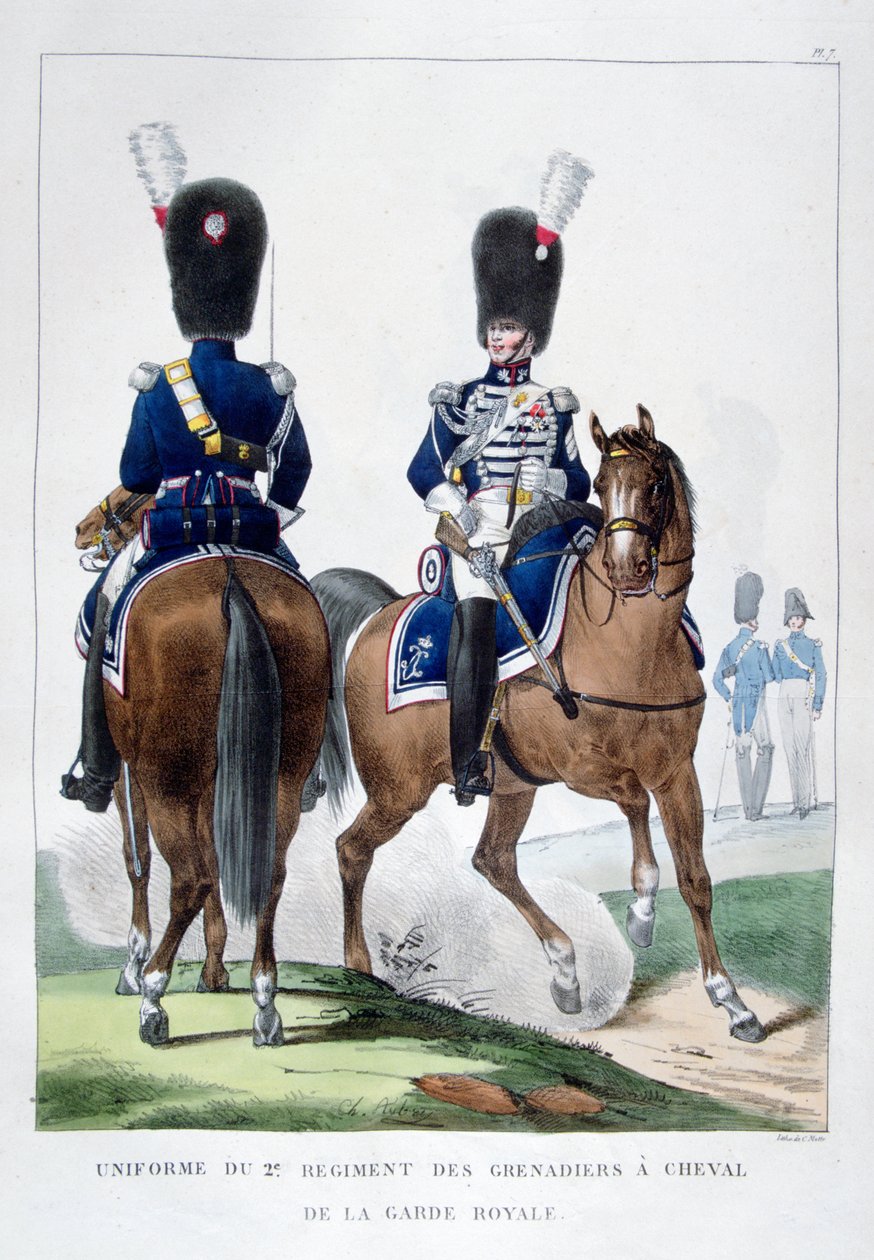 Uniform från 2:a regementet av hästgrenadjärer, Frankrike, 1823. av Charles Etienne Pierre Motte
