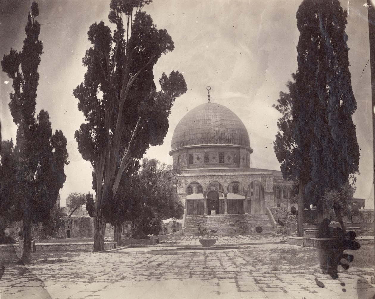 Klippdomen på Haram al Sharif i Jerusalem, från söder, 1870 av Charles F. Tyrwhitt Drake