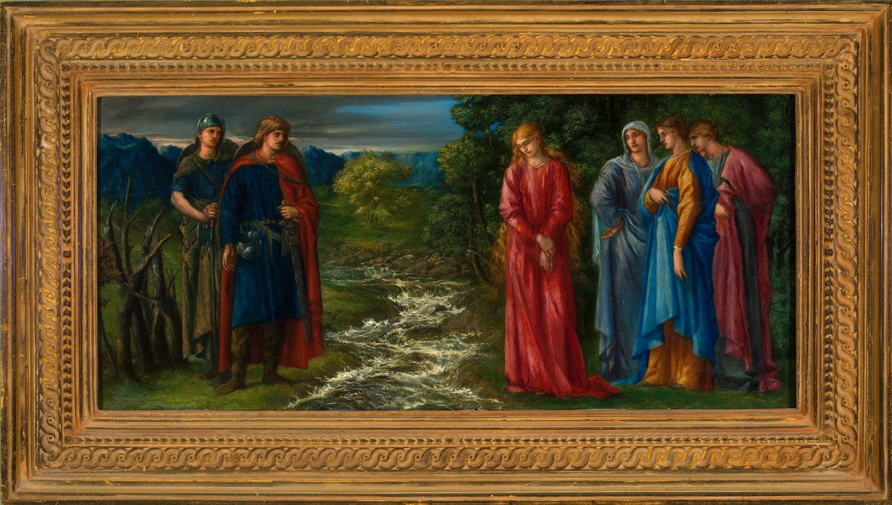 Helga och Gunnlaug (olja på duk) av Charles Fairfax Murray