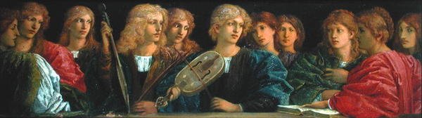 Musiker (olja på panel) av Charles Fairfax Murray