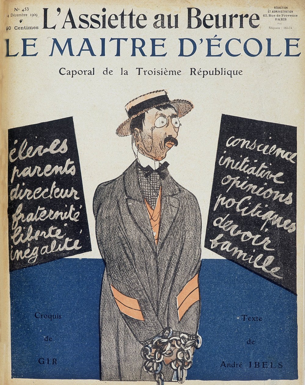 Skolmästaren, korpralen i tredje republiken, illustration av Charles Gir (1883 - 1941) - i "" L