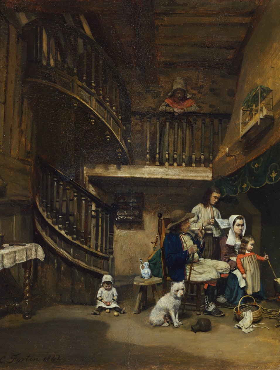 Bretonska familjen, 1842 av Charles Fortin
