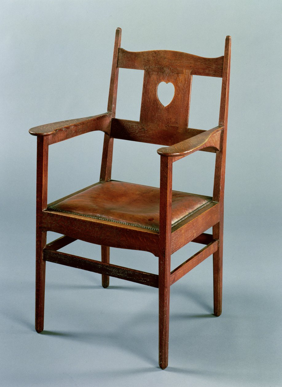 Matstol med armar och nedfällbar sits, ca 1902 (ek) av Charles Francis Annesley Voysey