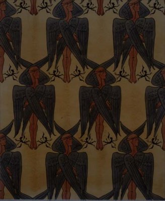 Repeterande kerubum, design för ett tyg av Charles Francis Annesley Voysey