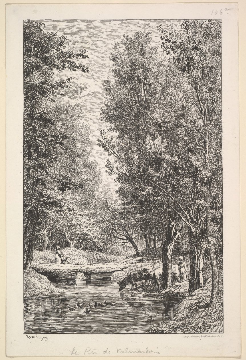 En ström i Mondoisdalen, 1835-78. av Charles Francois Daubigny