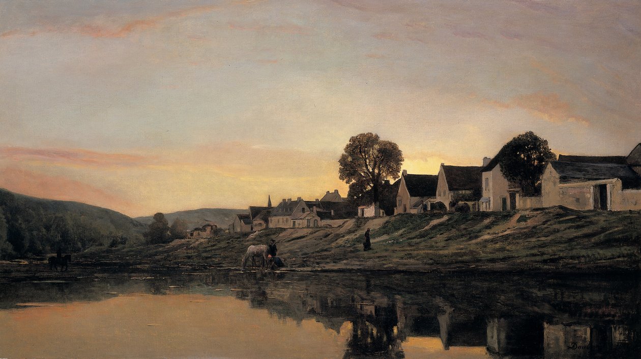 En by nära Bonnieres, 1861 av Charles Francois Daubigny