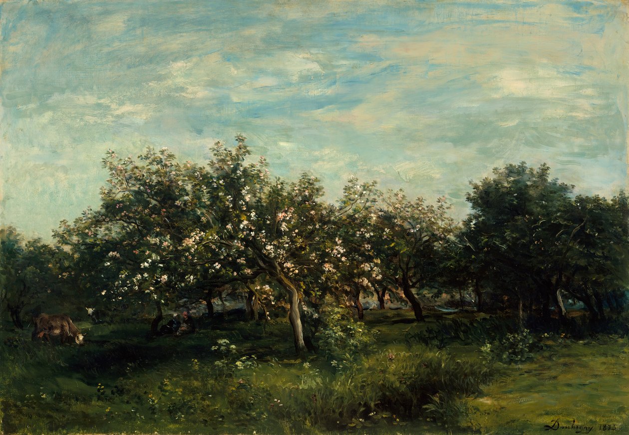 Äppelblommor, 1873. av Charles Francois Daubigny