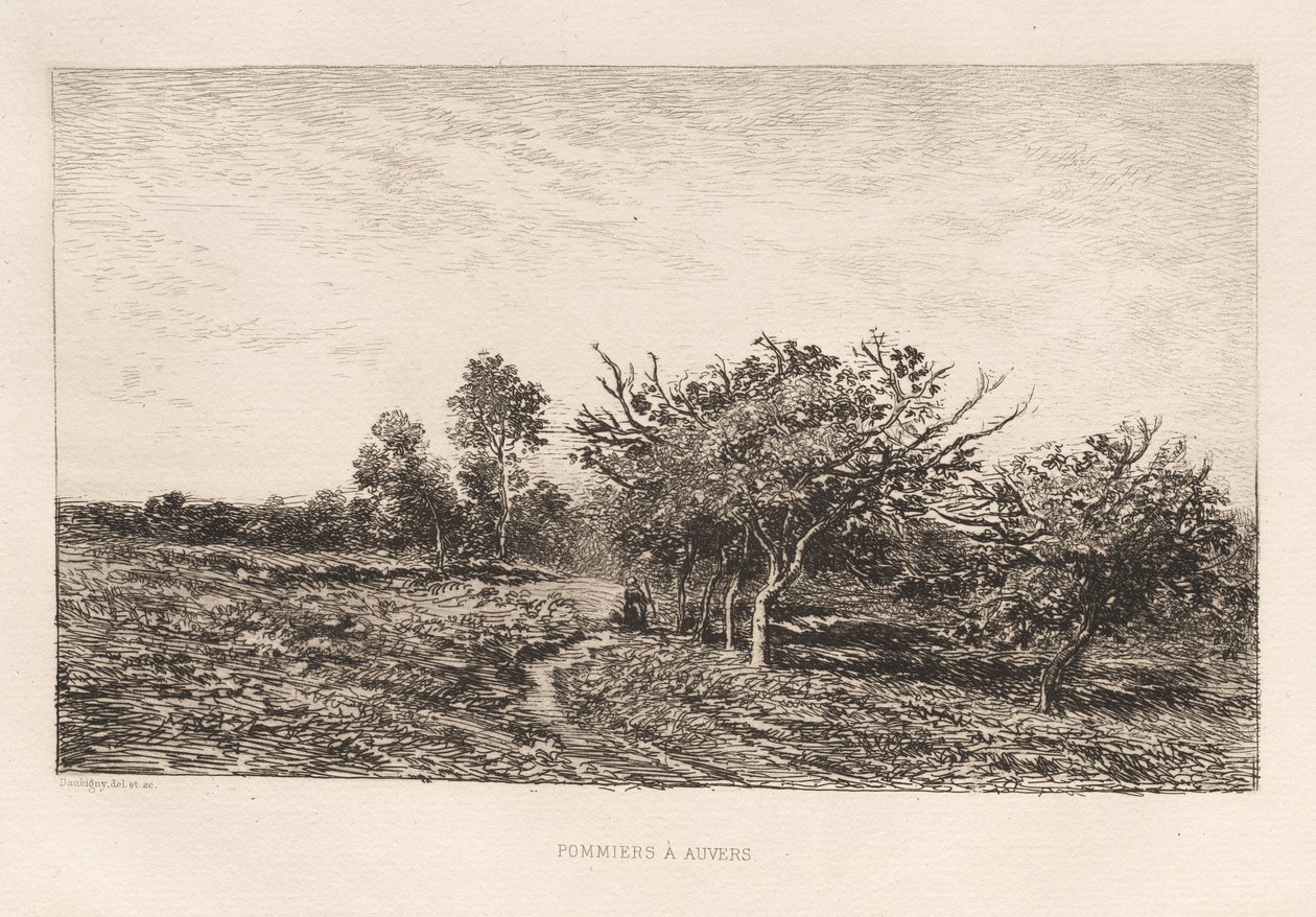 Äppelträd i Auvers av Charles Francois Daubigny
