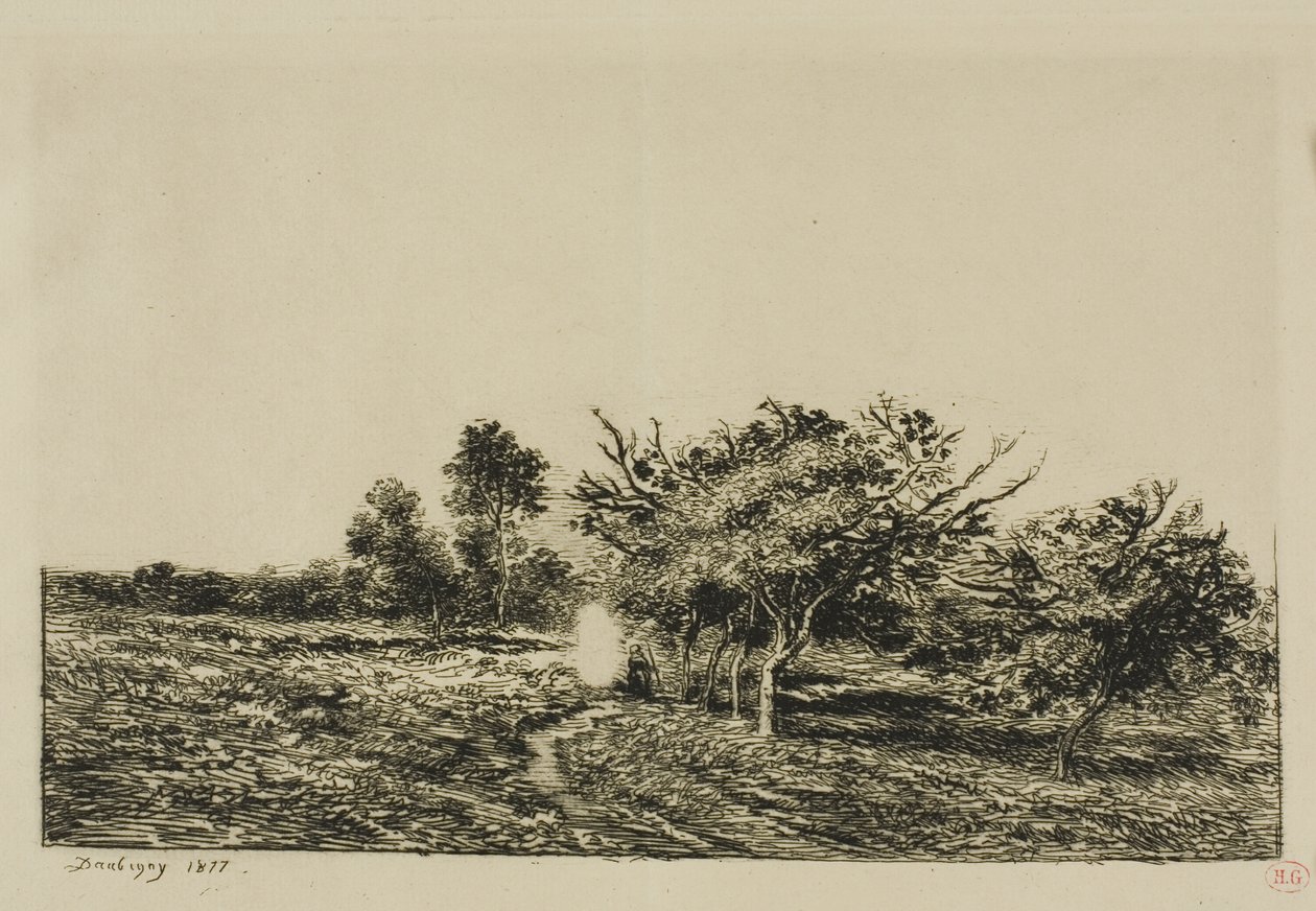 Äppelträd i Auvers av Charles Francois Daubigny