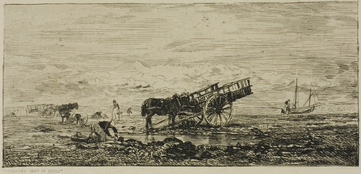 Stranden vid Villerville av Charles Francois Daubigny