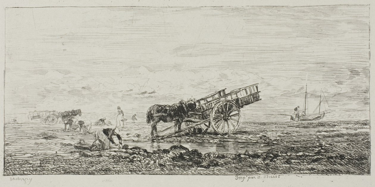 Stranden vid Villerville av Charles Francois Daubigny
