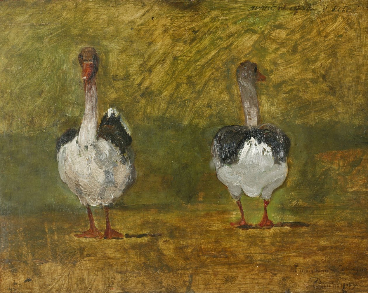 Före och efter omröstningen (olja på panelen) av Charles Francois Daubigny