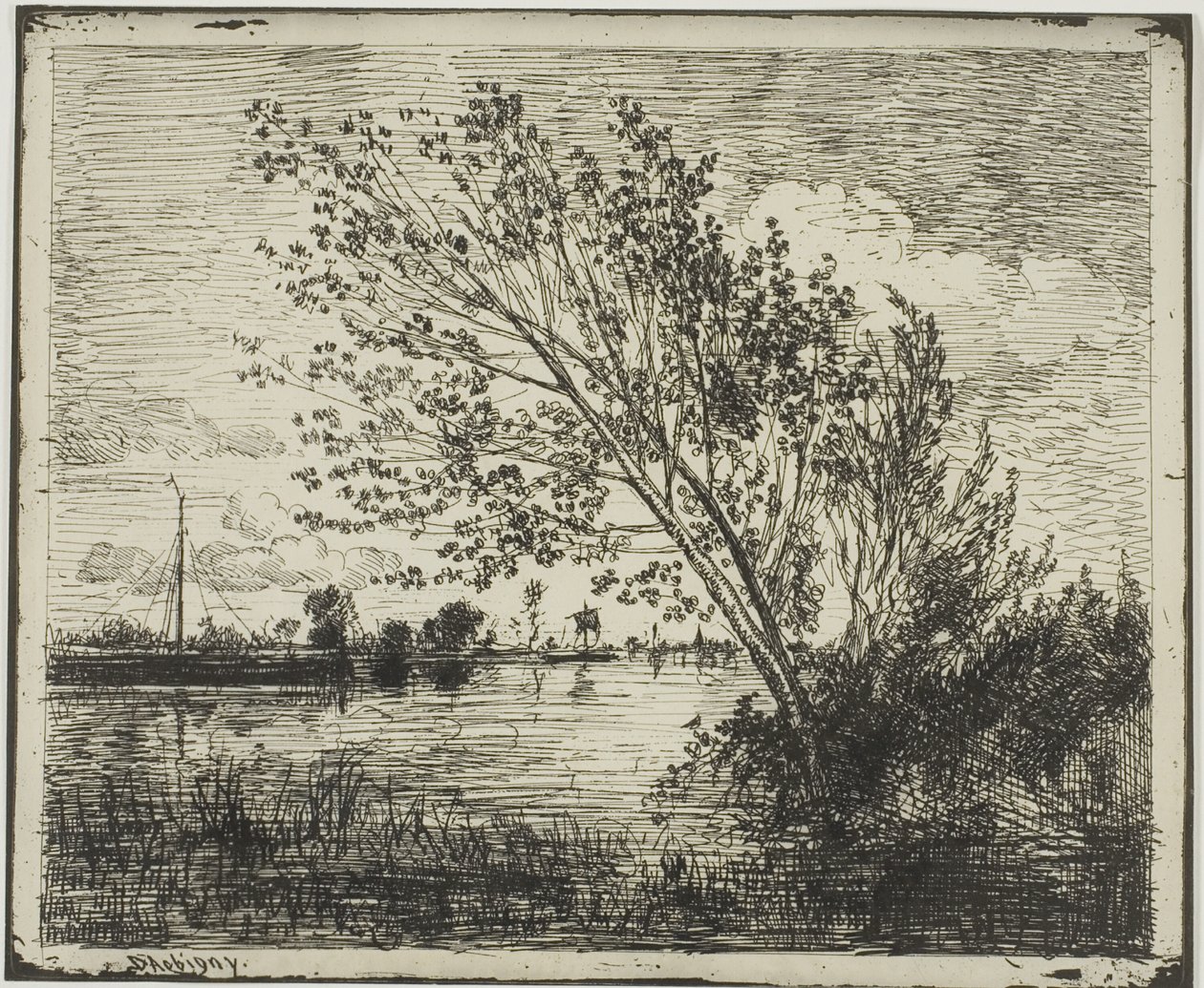 Klump av alrträd av Charles Francois Daubigny