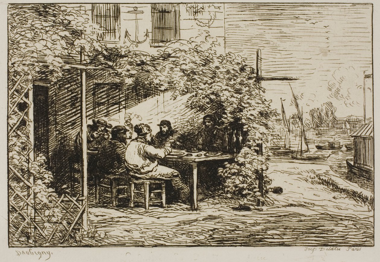 Avgång Frukost vid Asnières av Charles Francois Daubigny