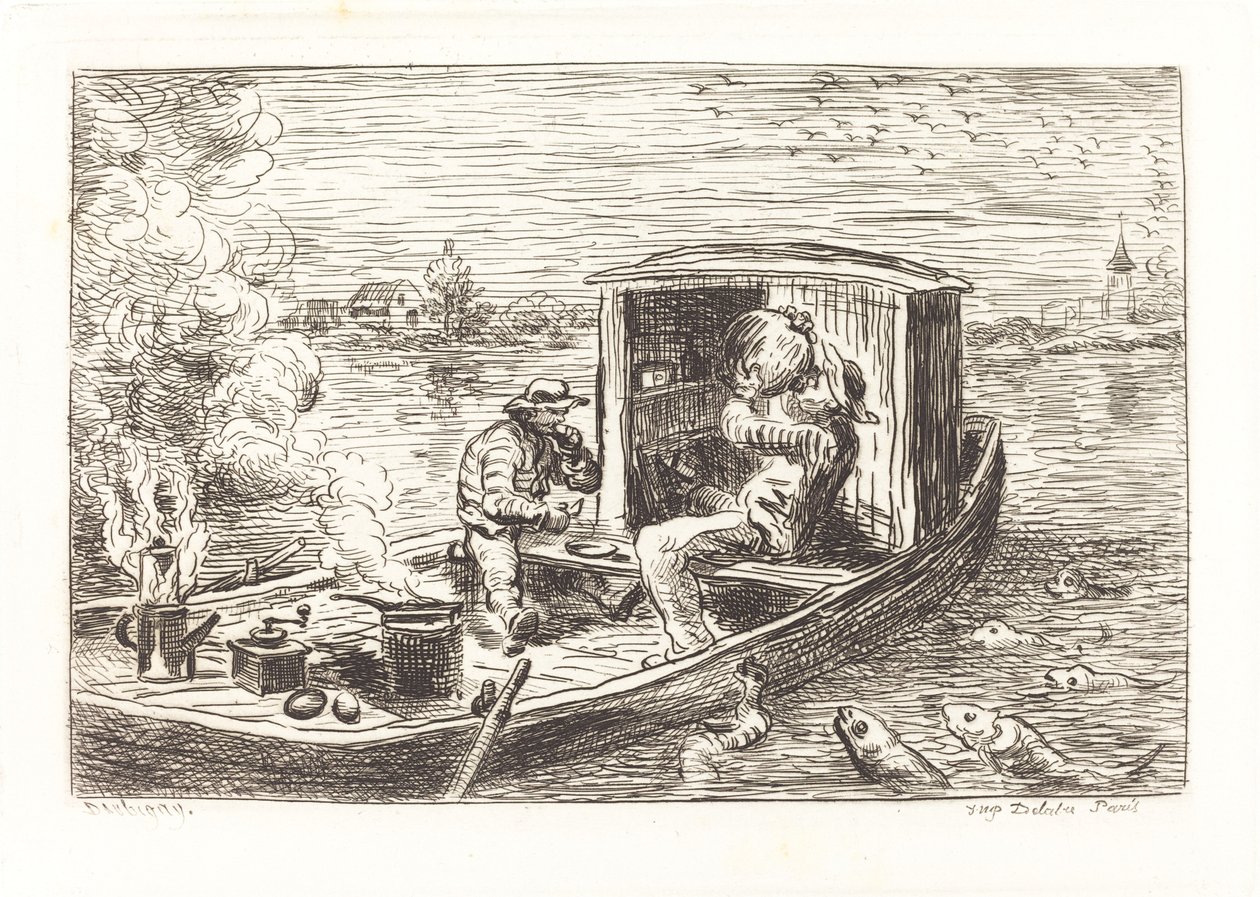 Går nedströms (Avallant) av Charles Francois Daubigny