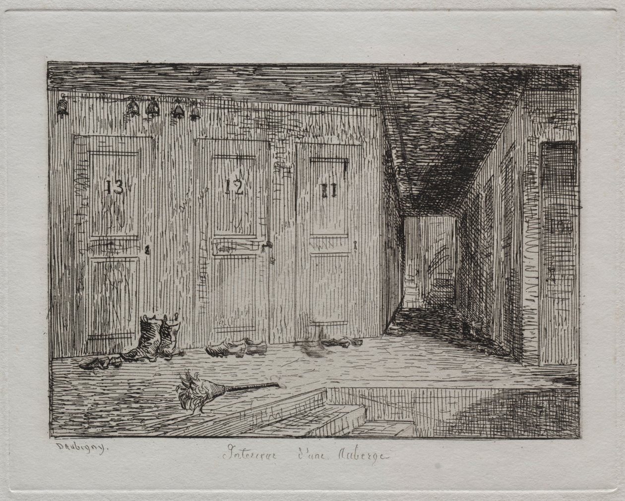 Interiör av ett värdshus, 1861. av Charles Francois Daubigny