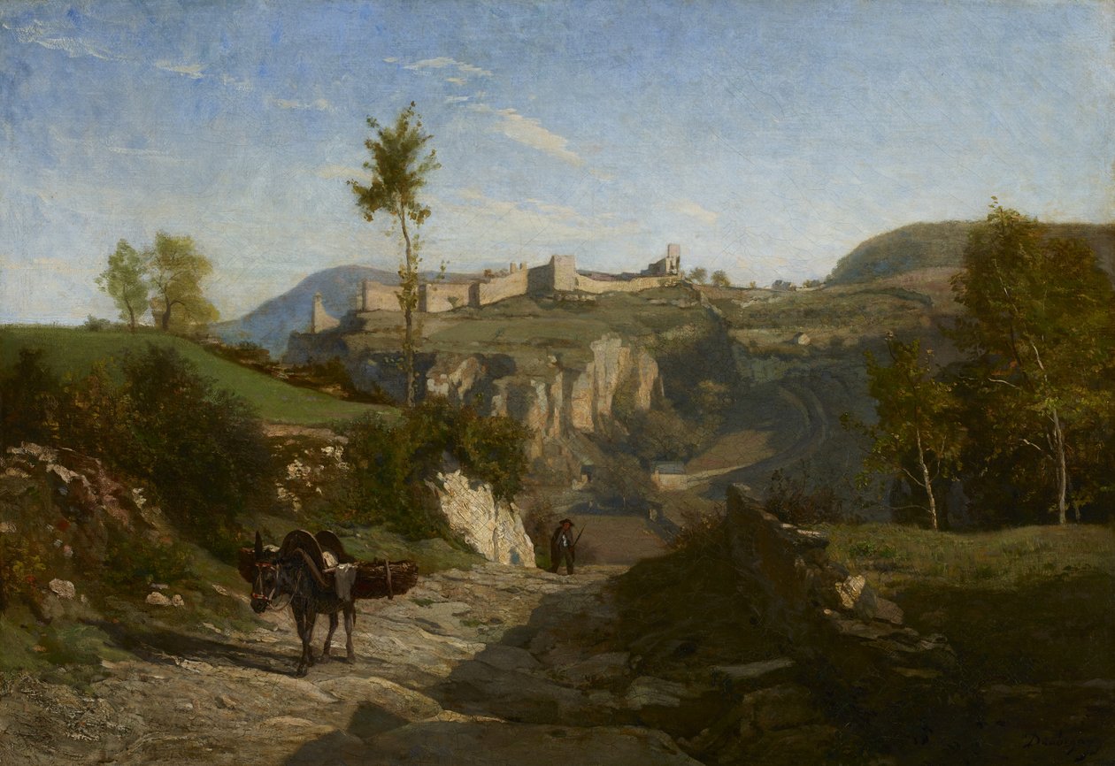 Landskap nära Crémieu (olja på duk) av Charles Francois Daubigny
