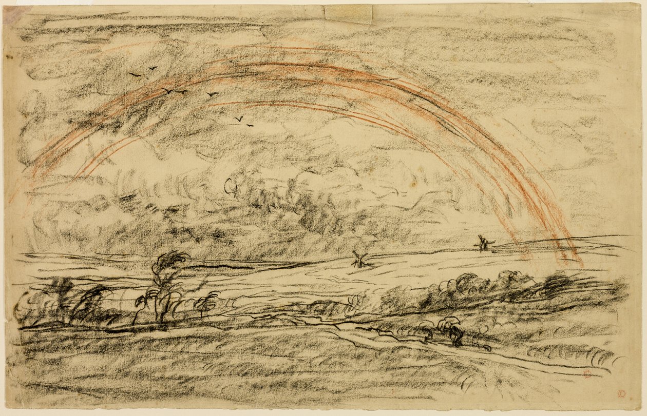 Landskap med en regnbåge av Charles Francois Daubigny