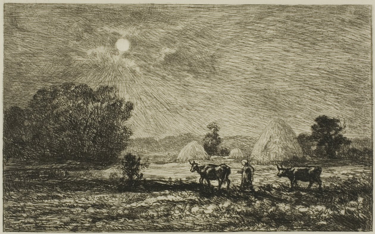 Månsken i Valmondois av Charles Francois Daubigny