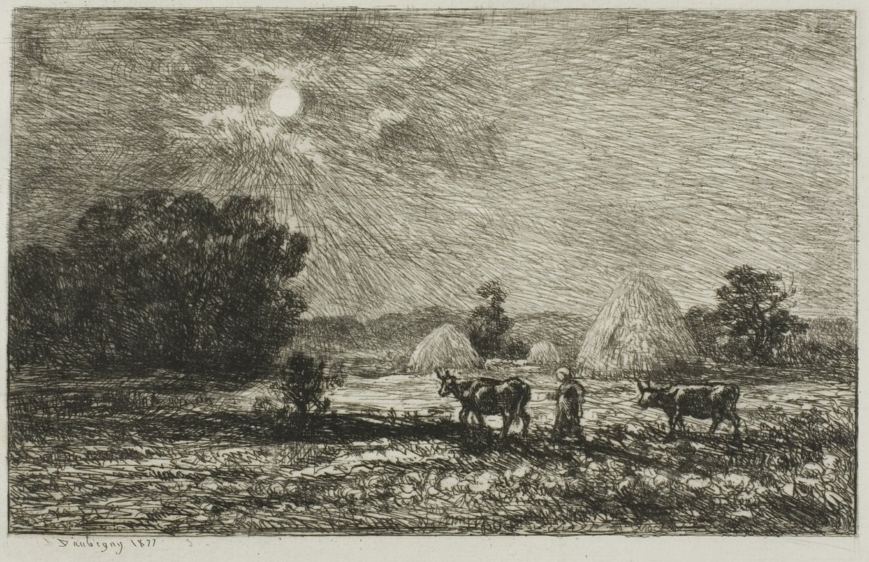 Månsken i Valmondois av Charles Francois Daubigny