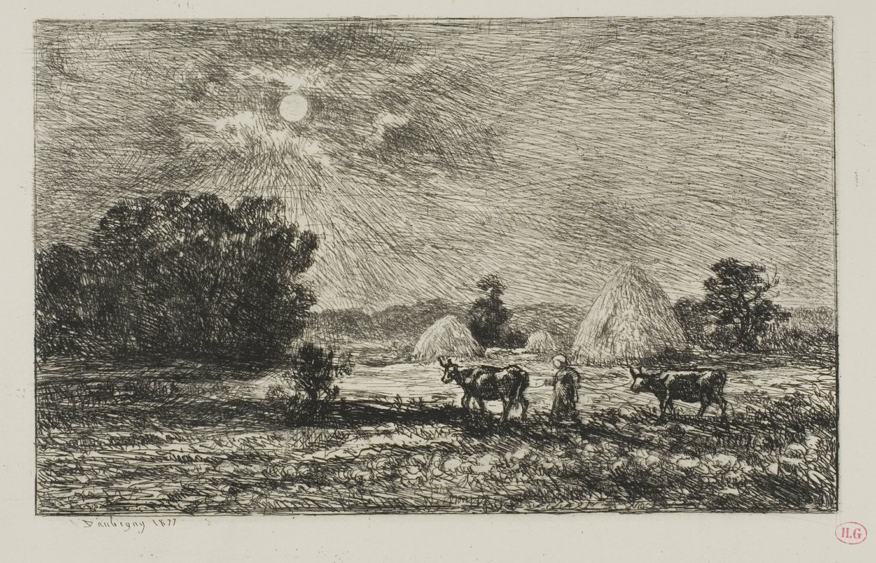 Månsken i Valmondois av Charles Francois Daubigny