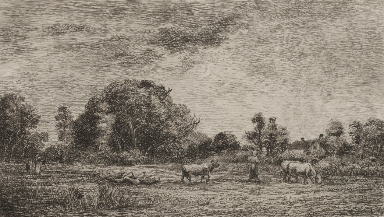 Månuppgång av Charles Francois Daubigny