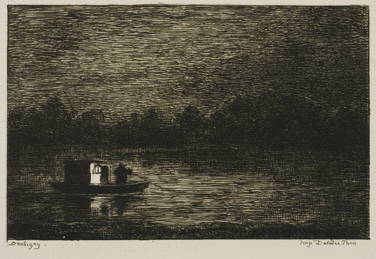 Night Voyage (Fiskenätet) av Charles Francois Daubigny