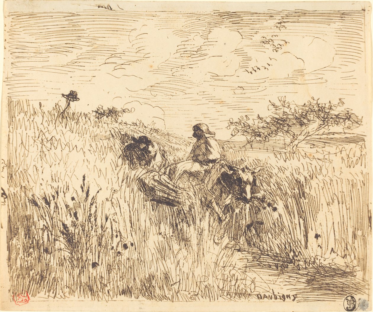 Vägen genom ett vetefält av Charles Francois Daubigny