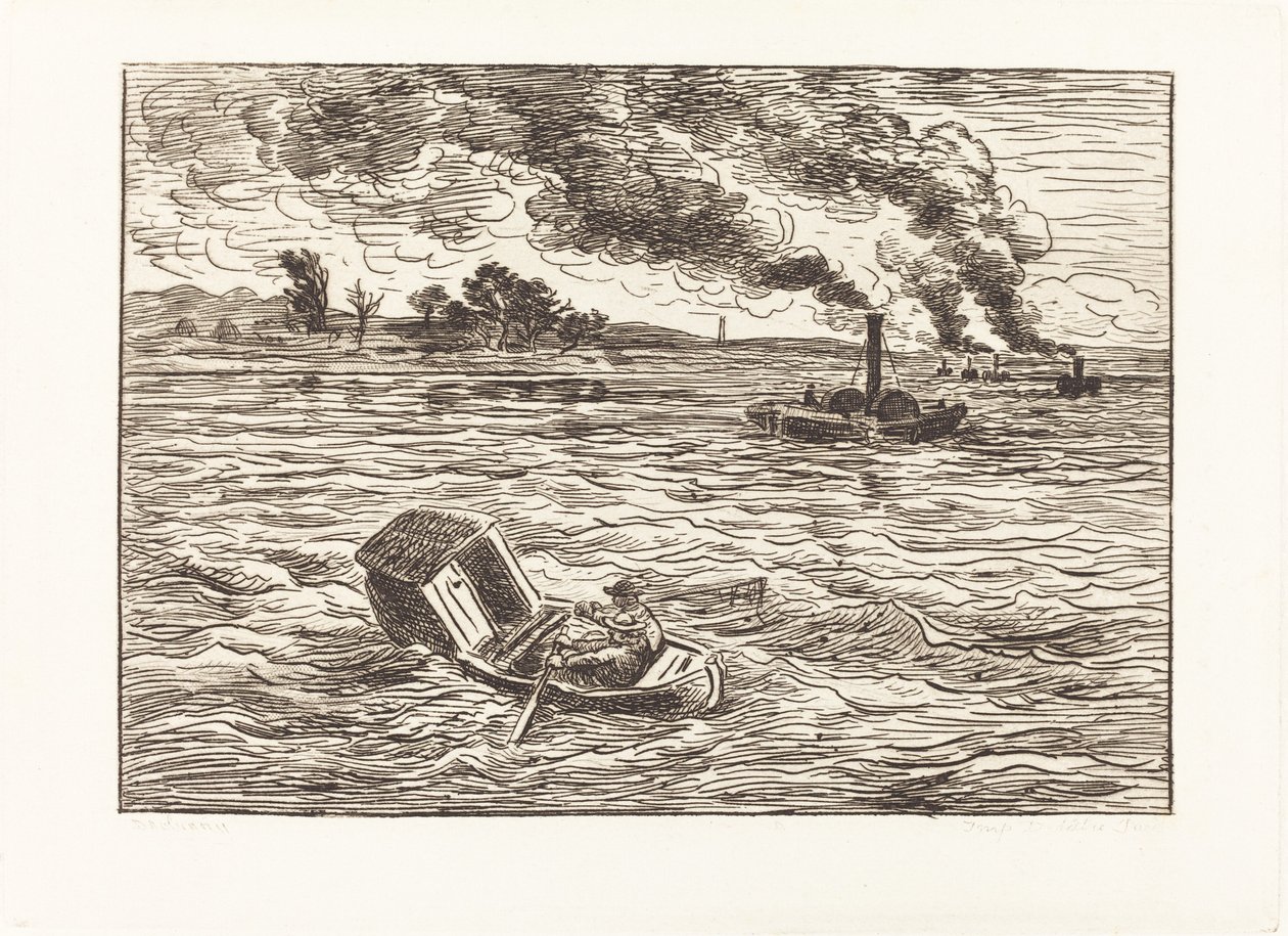 Ångbåtar av Charles Francois Daubigny