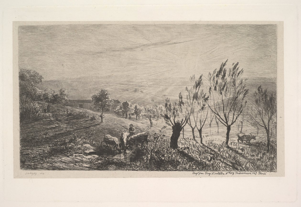 Soluppgång, 1850. av Charles Francois Daubigny