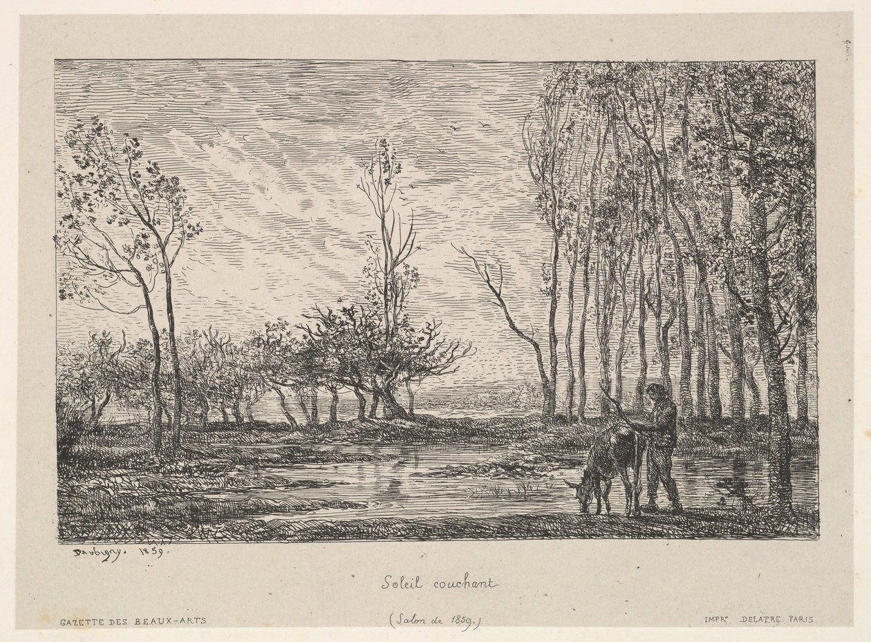 Solnedgång, 1859. av Charles Francois Daubigny