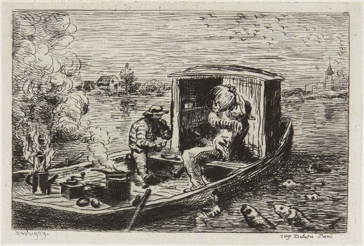 Att svälja en måltid av Charles Francois Daubigny