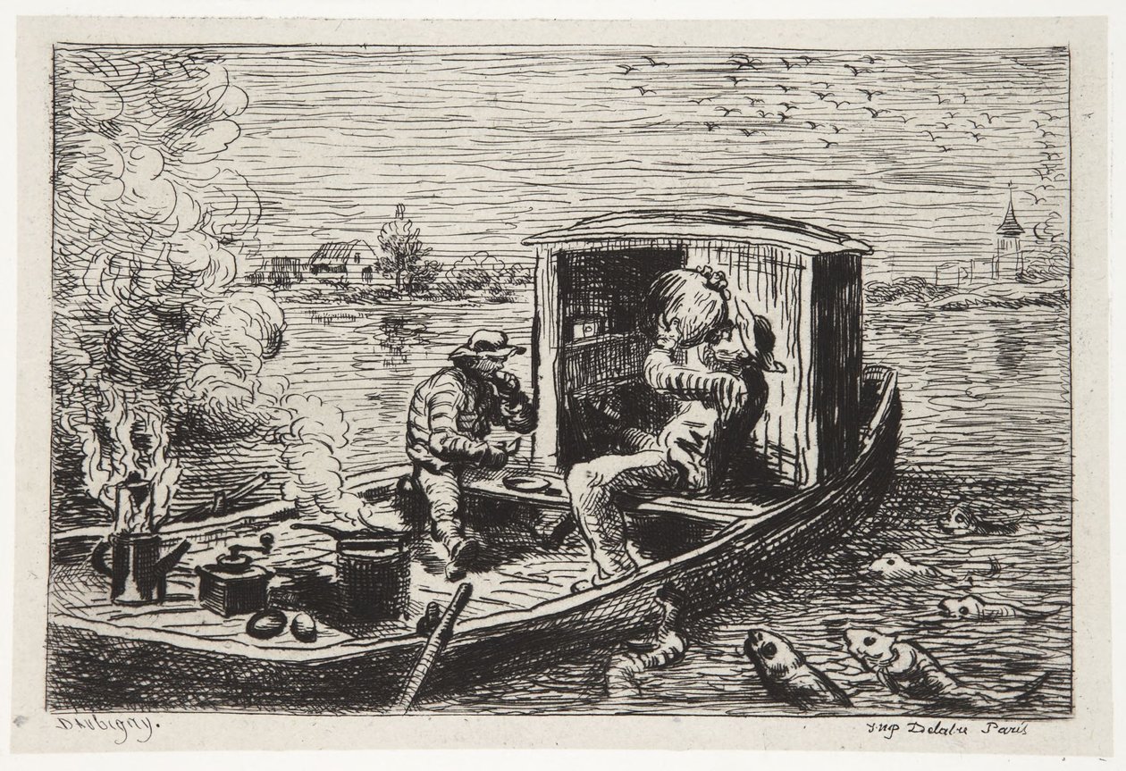 Att svälja en måltid av Charles Francois Daubigny