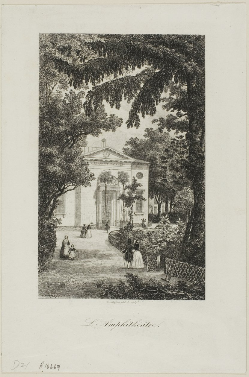 Amfiteatern i Jardin des Plantes av Charles Francois Daubigny