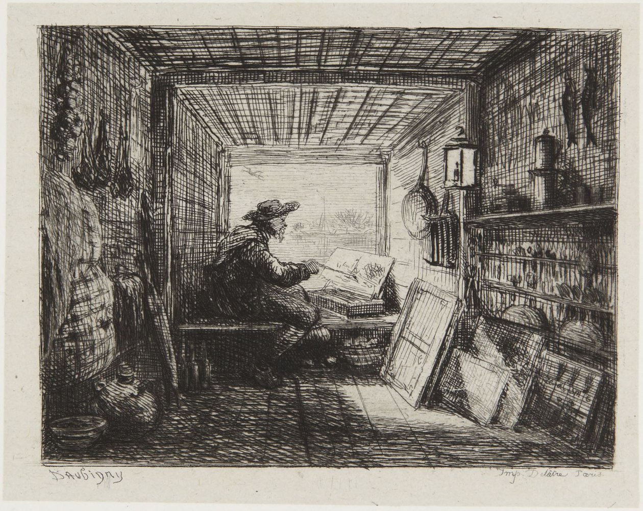 Ateljébåten av Charles Francois Daubigny