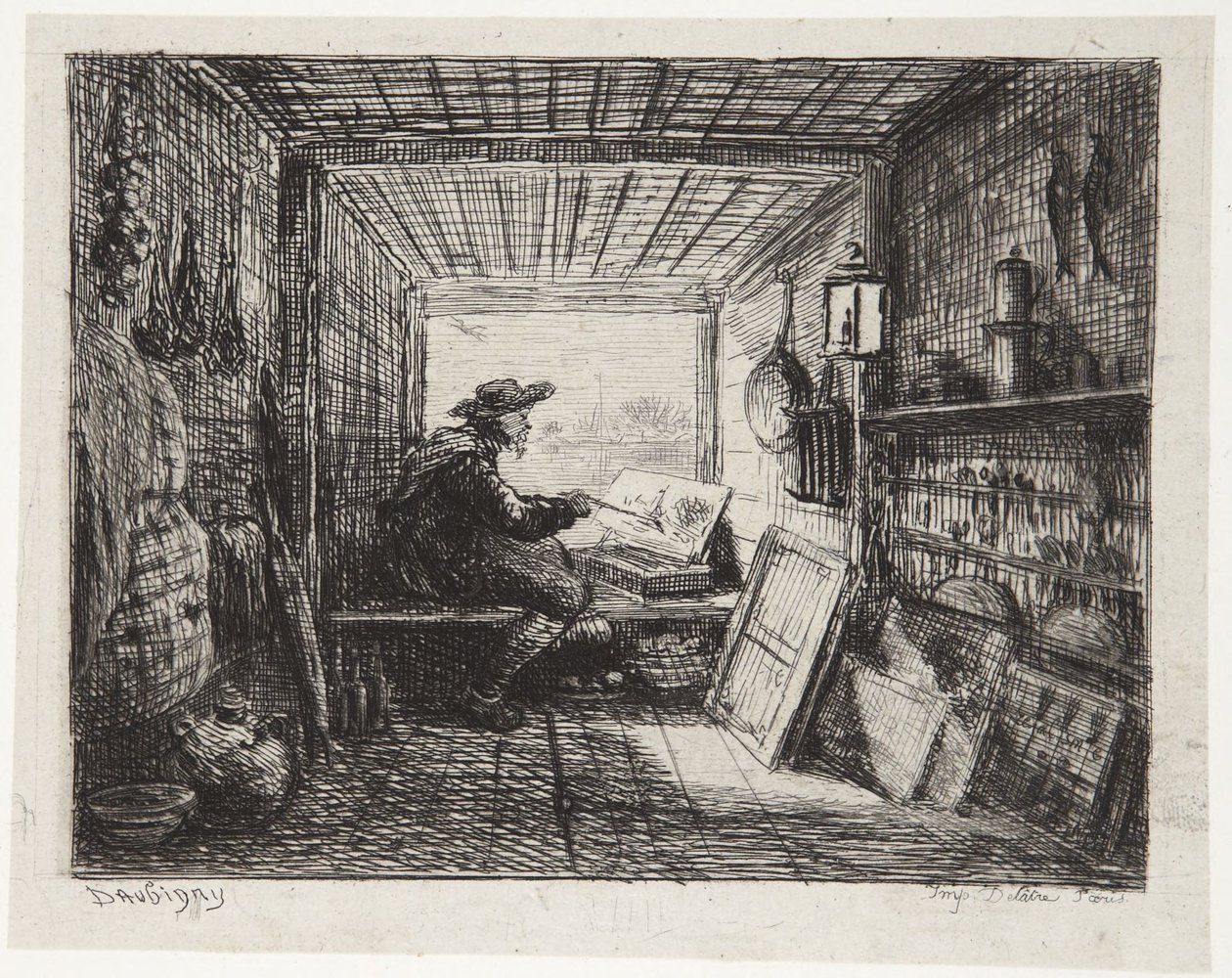 Ateljébåten av Charles Francois Daubigny