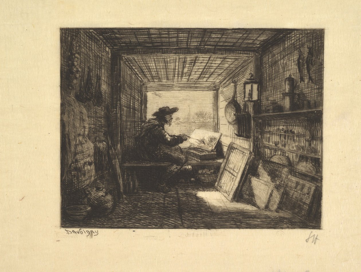 The Boat Studio, från serien Voyage en Bateau, 1862, 1861. av Charles Francois Daubigny