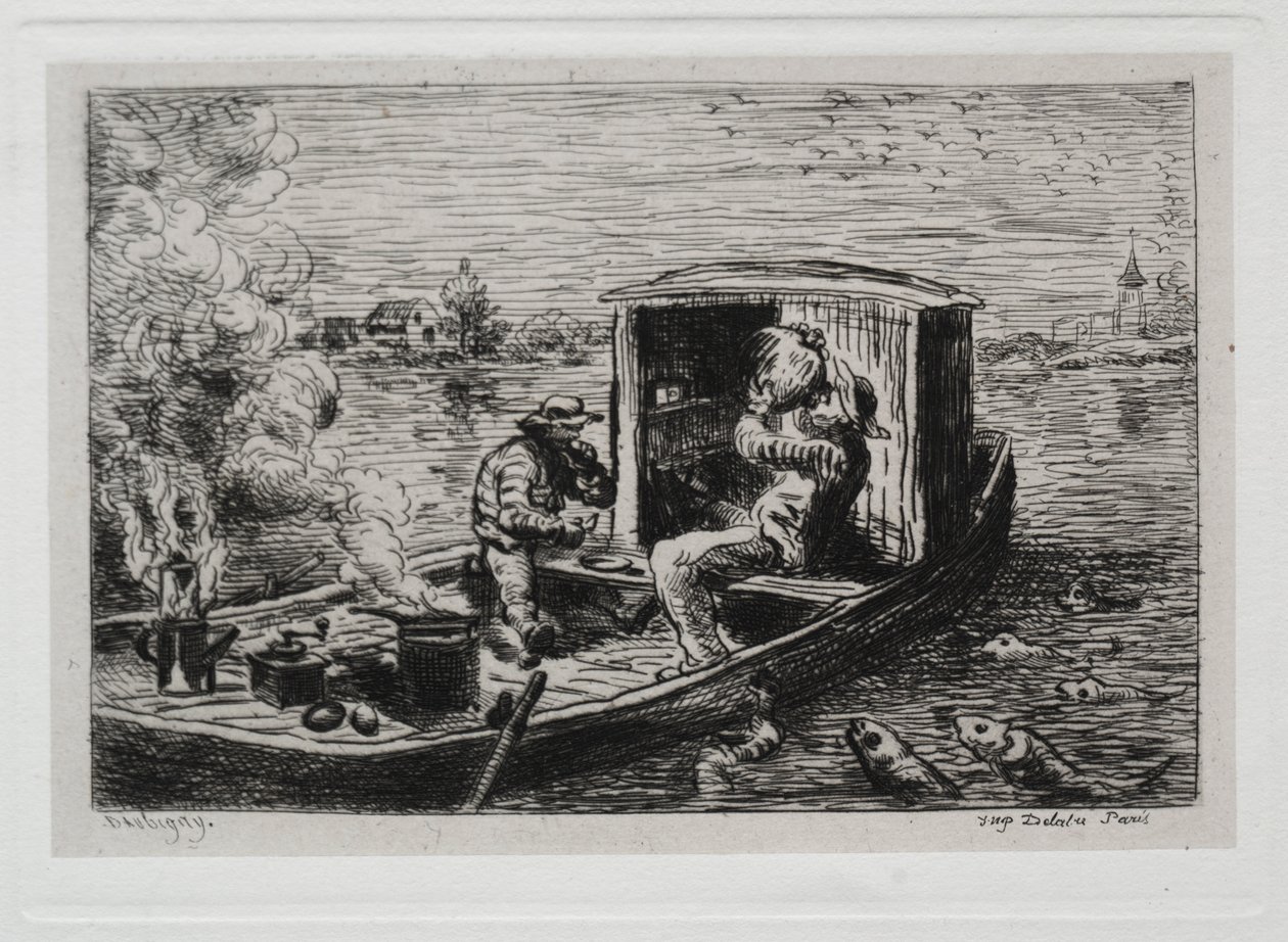 Båtturen: Sluk eller lunch på båten av Charles Francois Daubigny
