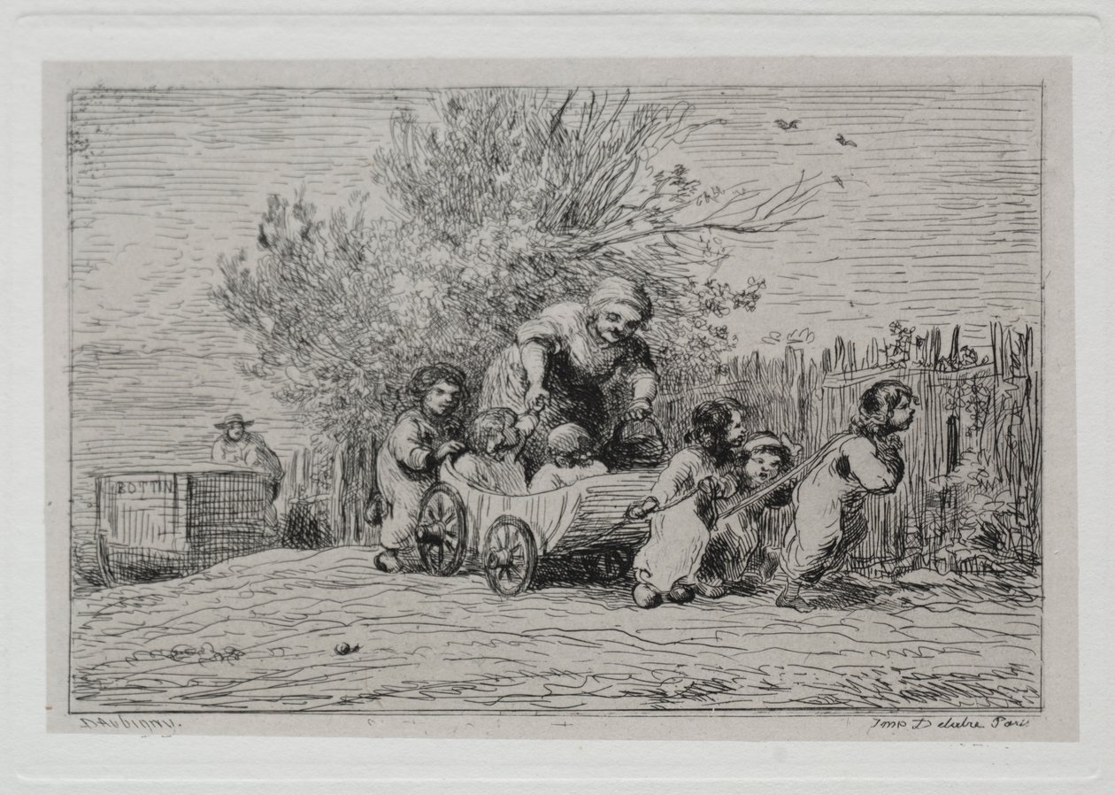 The Boat Trip: Heritage of the Cart (The Children with the Cart) av Charles Francois Daubigny
