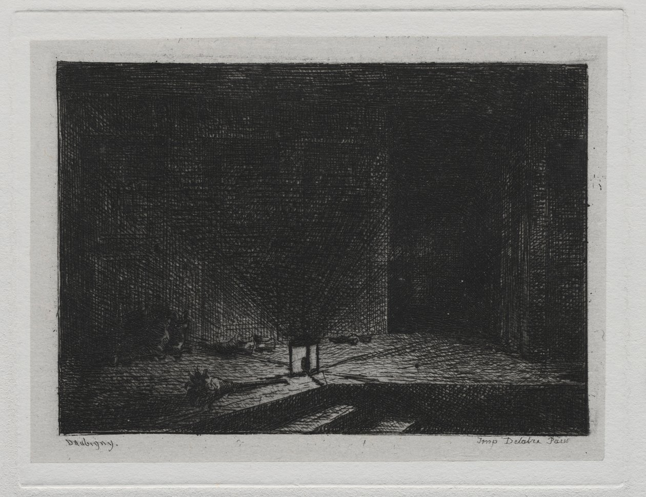 Båtturen: Interior of an Inn The Corridor of an Inn, 1861. av Charles Francois Daubigny