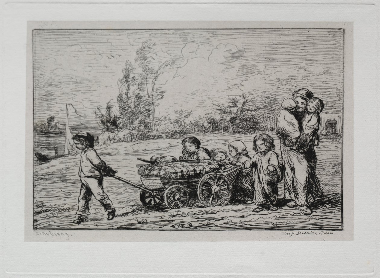 Båtturen: Flytta in i "Le Botin" (Skeppets inredning) eller flytta till båten av Charles Francois Daubigny