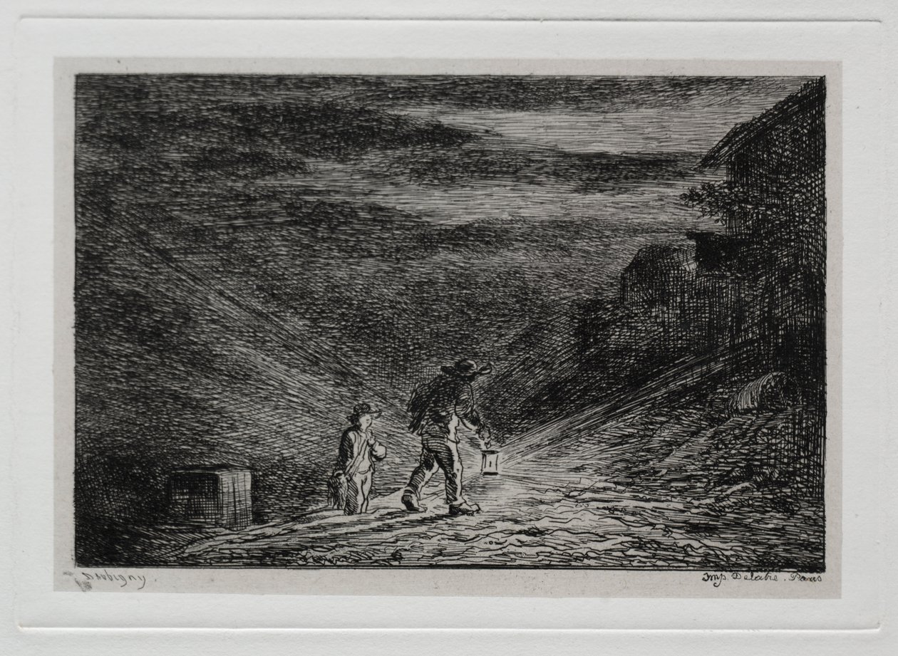 Båtresan: Sökandet efter ett värdshus av Charles Francois Daubigny