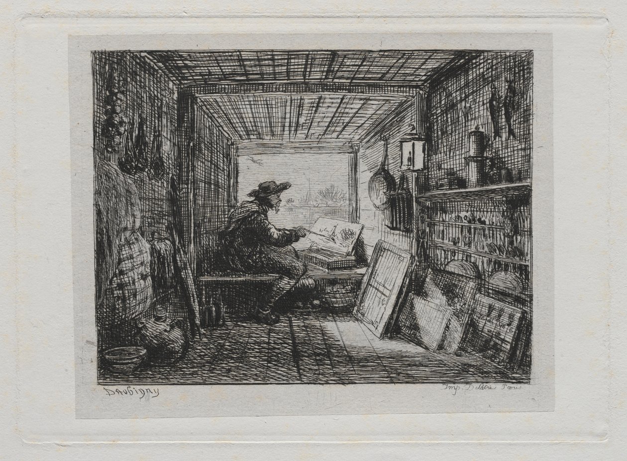 Båtresan: Studion på båten av Charles Francois Daubigny