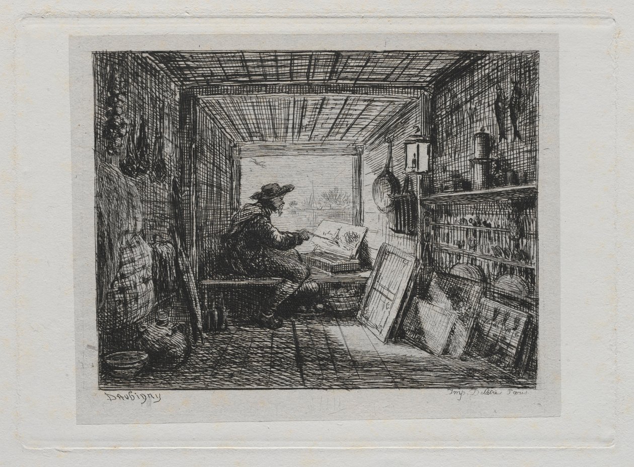 Båtturen: Studion på båten, 1861. av Charles Francois Daubigny