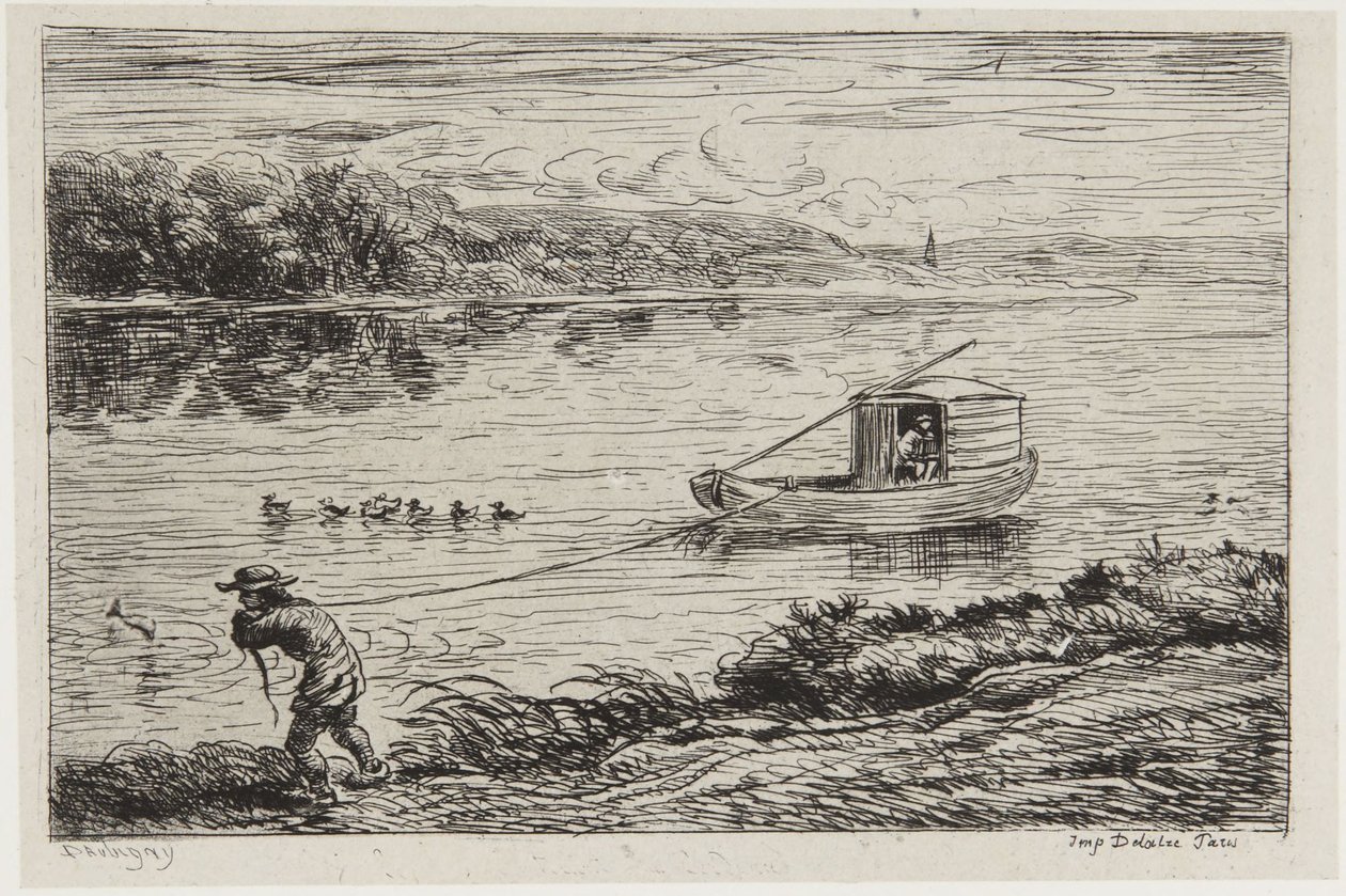 Skeppsgossen drar linan av Charles Francois Daubigny