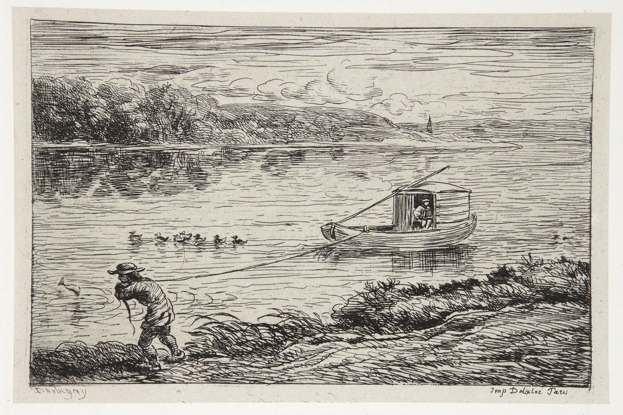 Kabinpojken släpar linan av Charles Francois Daubigny
