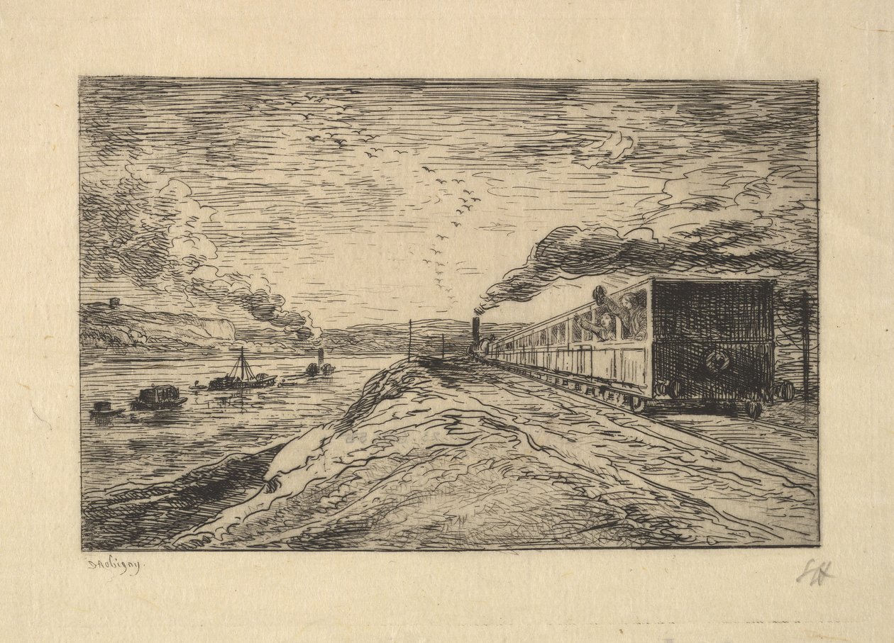 Avgången, 1861. av Charles Francois Daubigny