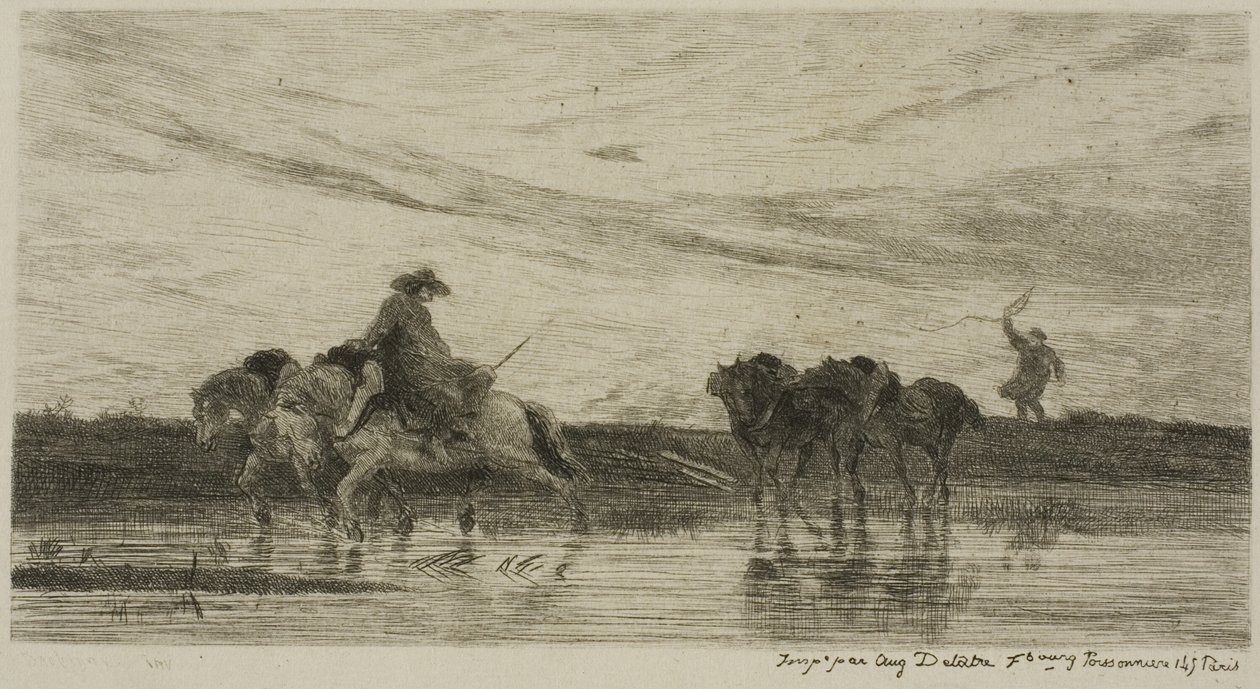 Drayhästarna av Charles Francois Daubigny